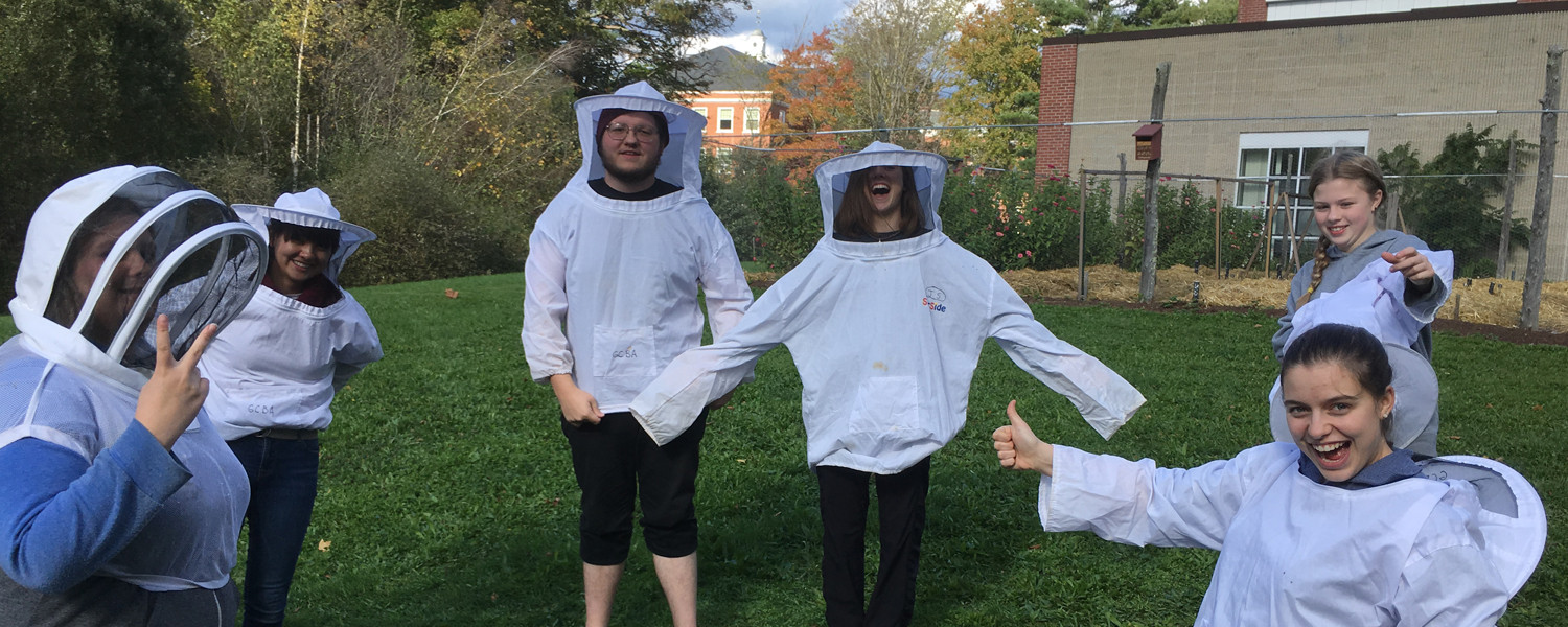 Beekeeping Club students in their veils