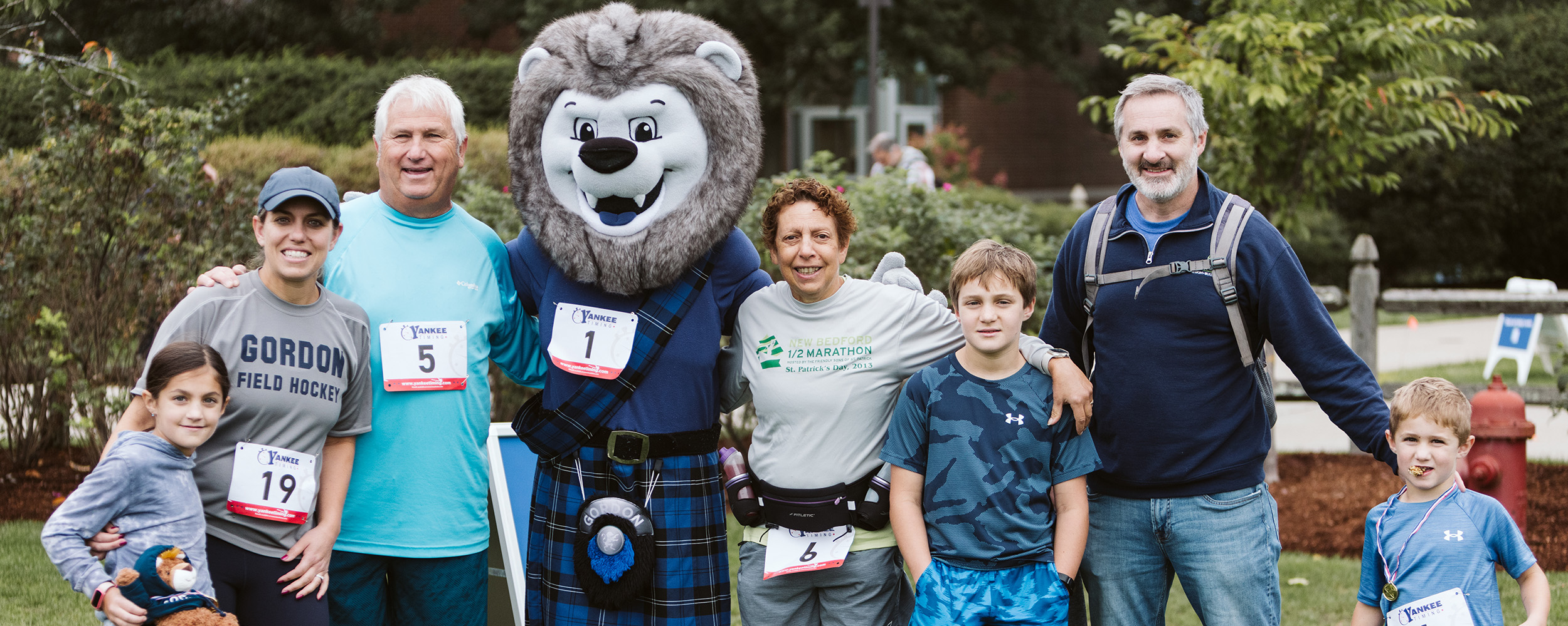 Scottie with a family at the Scot Trot