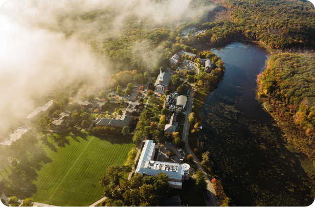 aerial photo of Gordon's campus