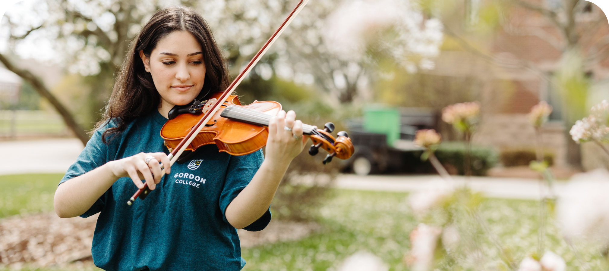 Student playing violin