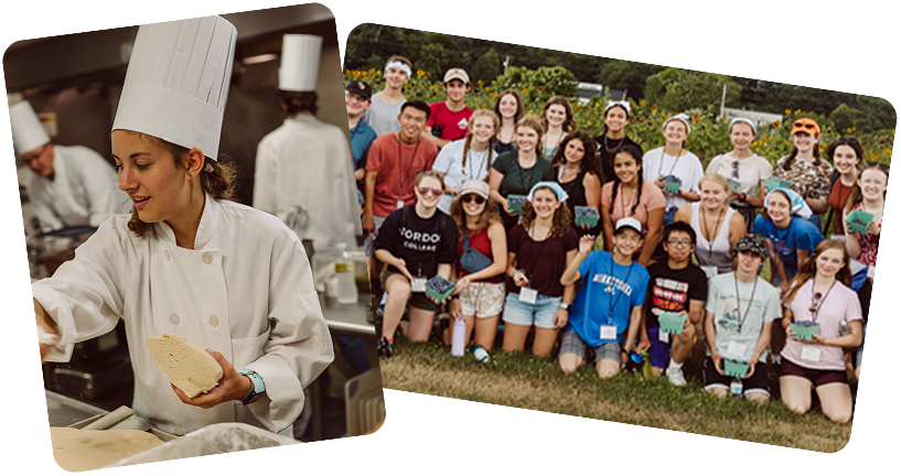 students at heritage: baking and picking berries with friends